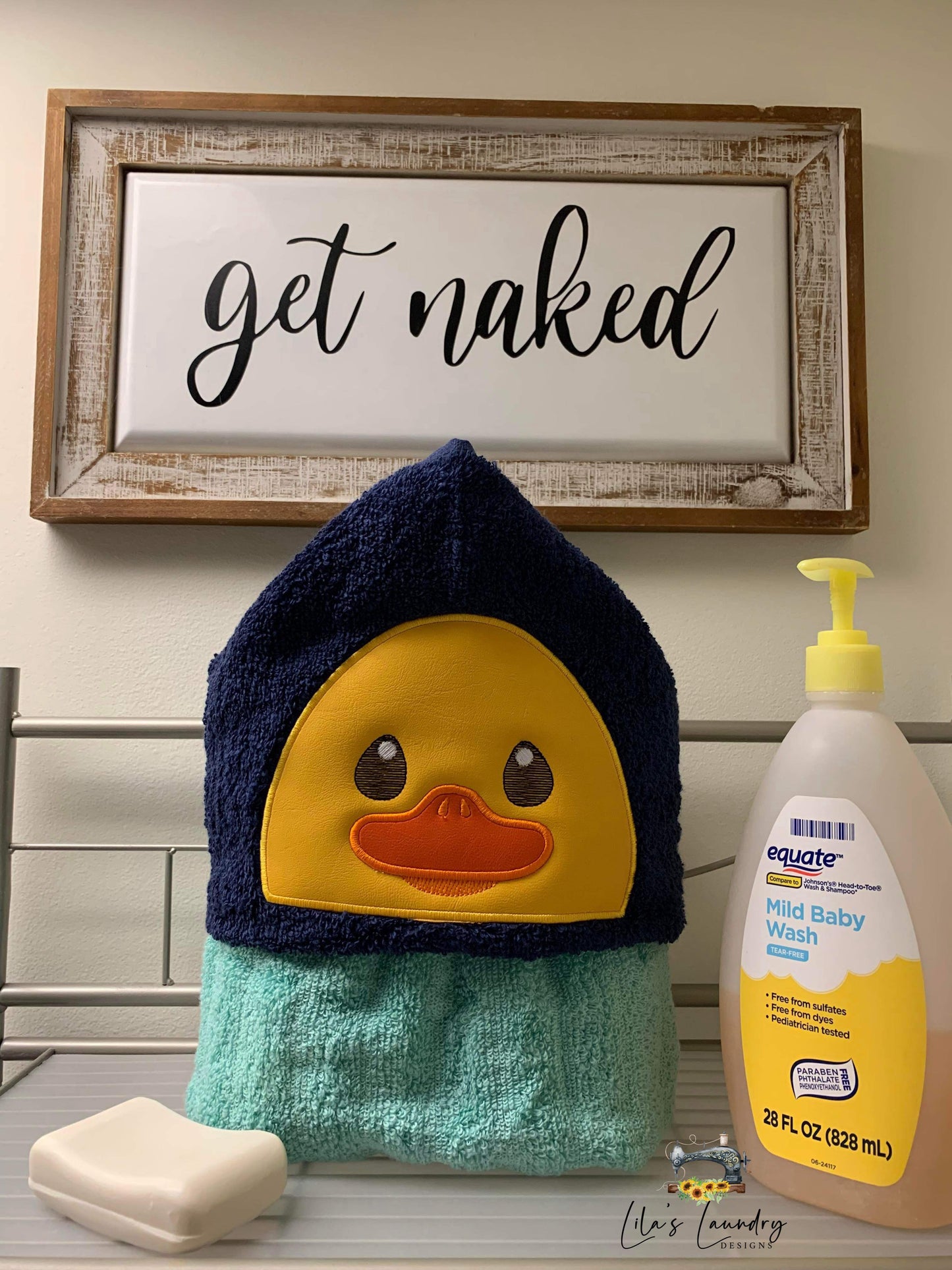 Duck Applique Peeker - 5x7 - Digital Embroidery Design