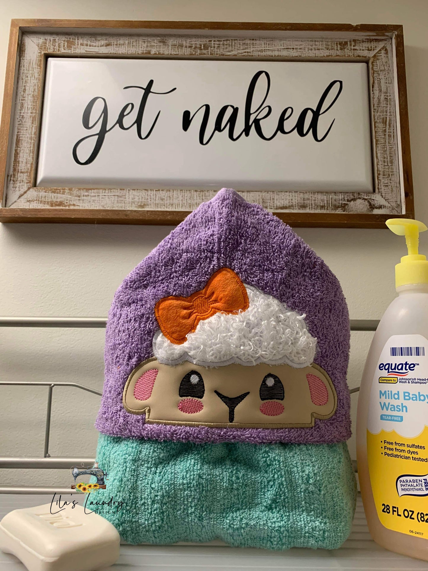 Girl Lamb Peeker - 5x7 - Digital Embroidery Design