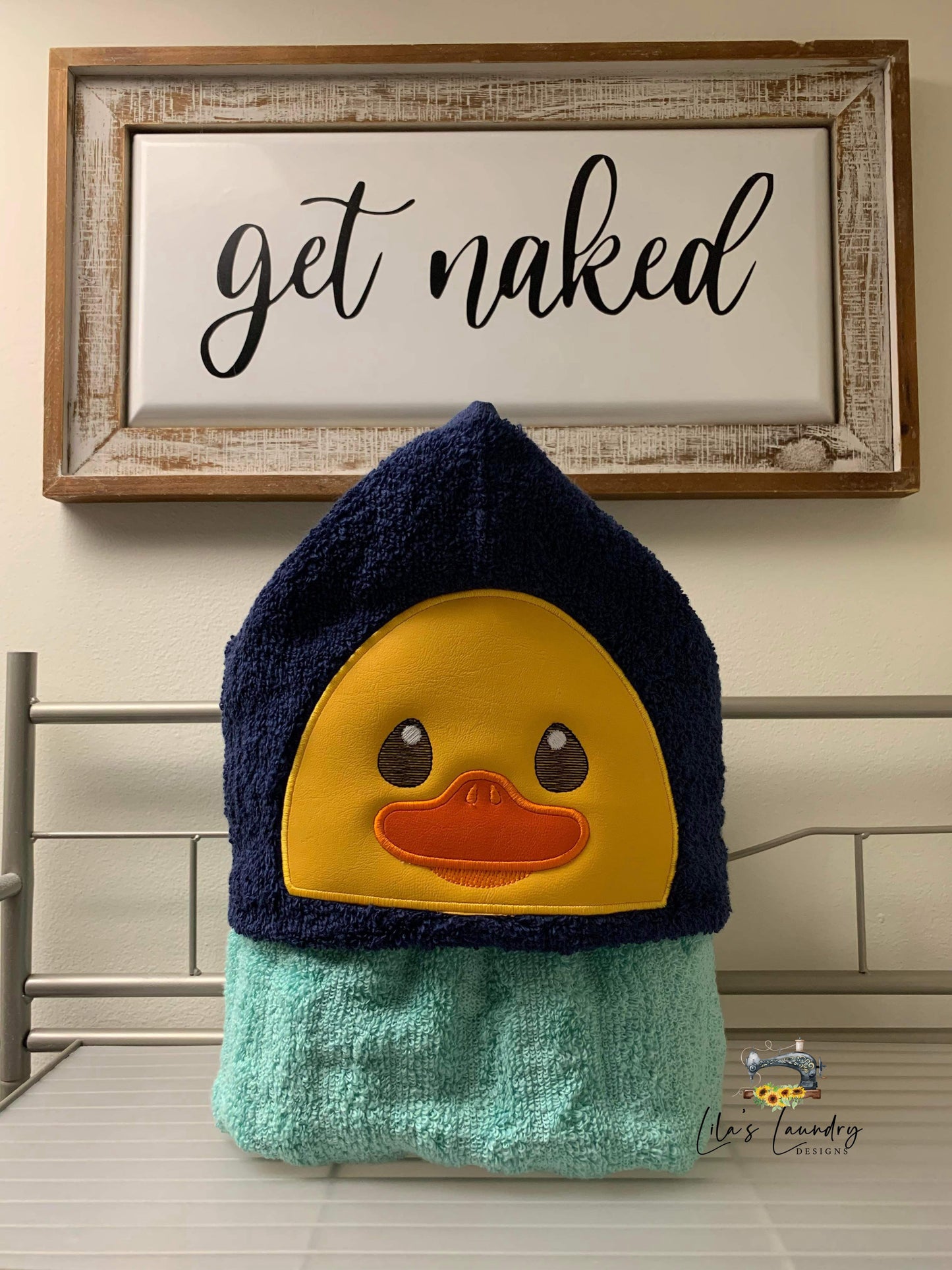 Duck Applique Peeker - 5x7 - Digital Embroidery Design
