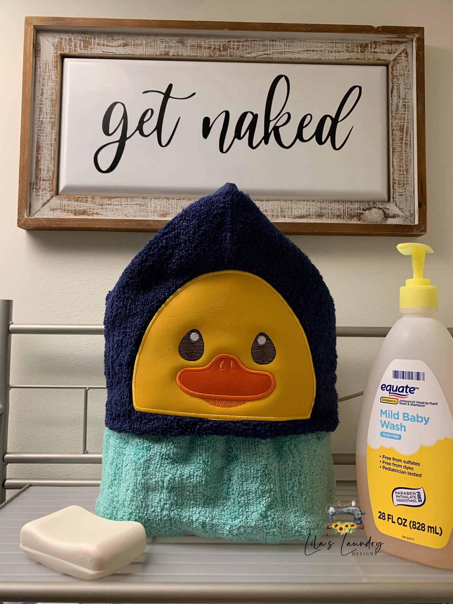 Duck Applique Peeker - 5x7 - Digital Embroidery Design