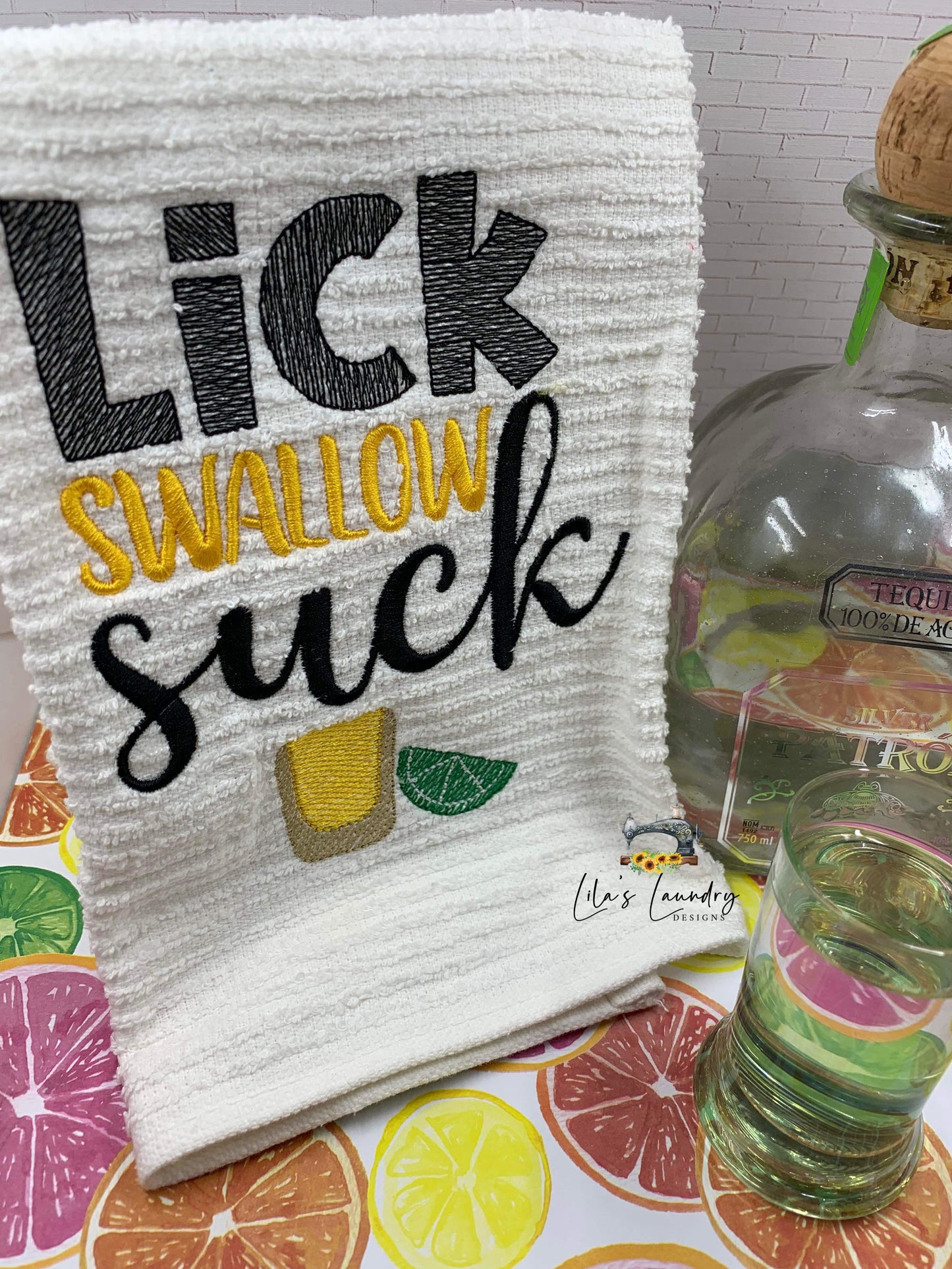 Lick Swallow Suck - 4 Sizes - Digital Embroidery Design