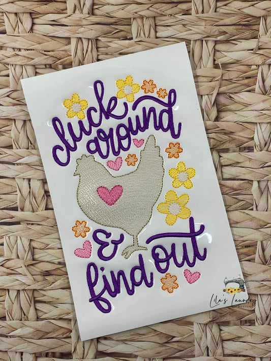 Cluck Around - 2 Sizes - Digital Embroidery Design