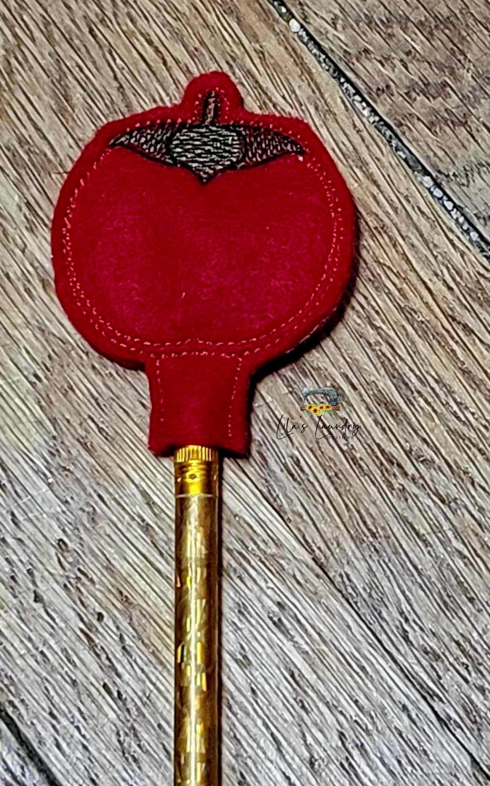Persimmon Pencil Topper - Digital Embroidery Design