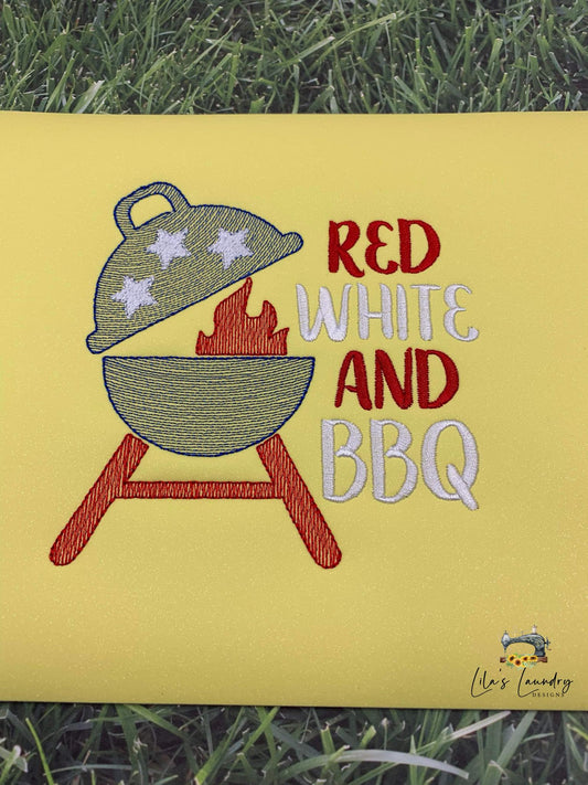 Red White & BBQ - 3 Sizes - Digital Embroidery Design
