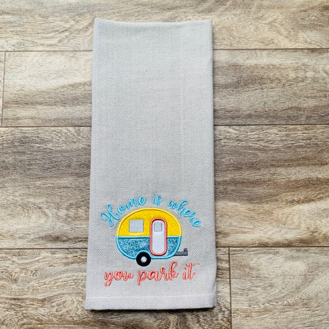 Home is Where You Park it 4x4 and 5x7 - Digital Embroidery Design
