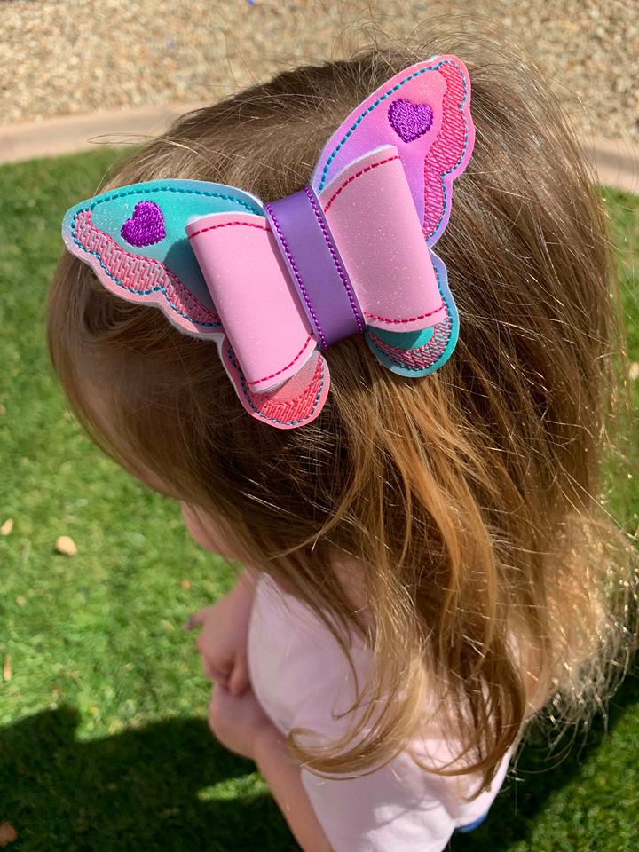Butterfly Hair Bow - Digital Embroidery Design