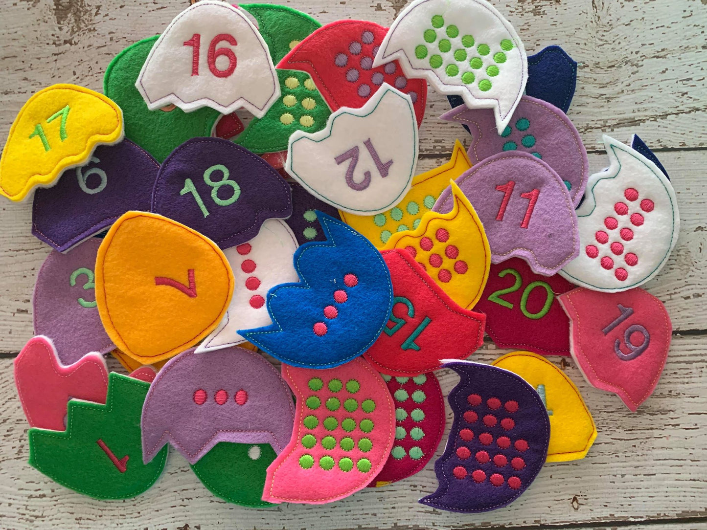 Egg Number Matching Puzzle Set - Digital Embroidery Design
