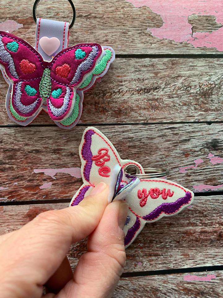 3D Butterfly Fobs- 4x4 and 5x7 grouped- Embroidery Design - DIGITAL Embroidery DESIGN