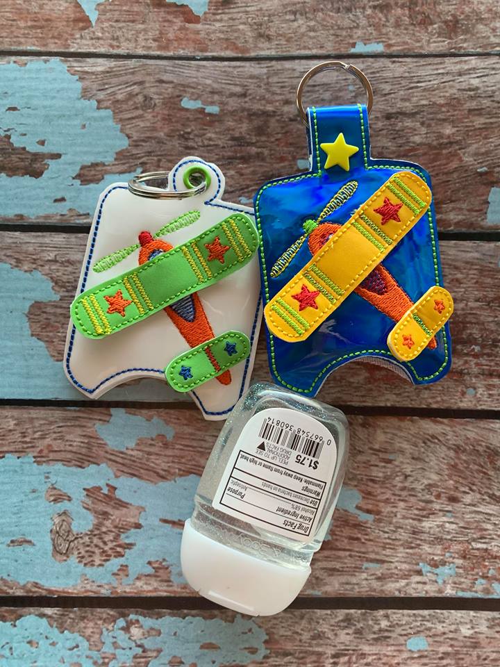 3D Airplane Sanitizer Holders 4x4 and 5x7 included- Embroidery Design - DIGITAL Embroidery DESIGN
