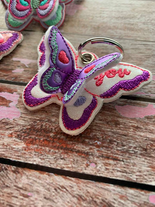 3D Butterfly Fobs- 4x4 and 5x7 grouped- Embroidery Design - DIGITAL Embroidery DESIGN
