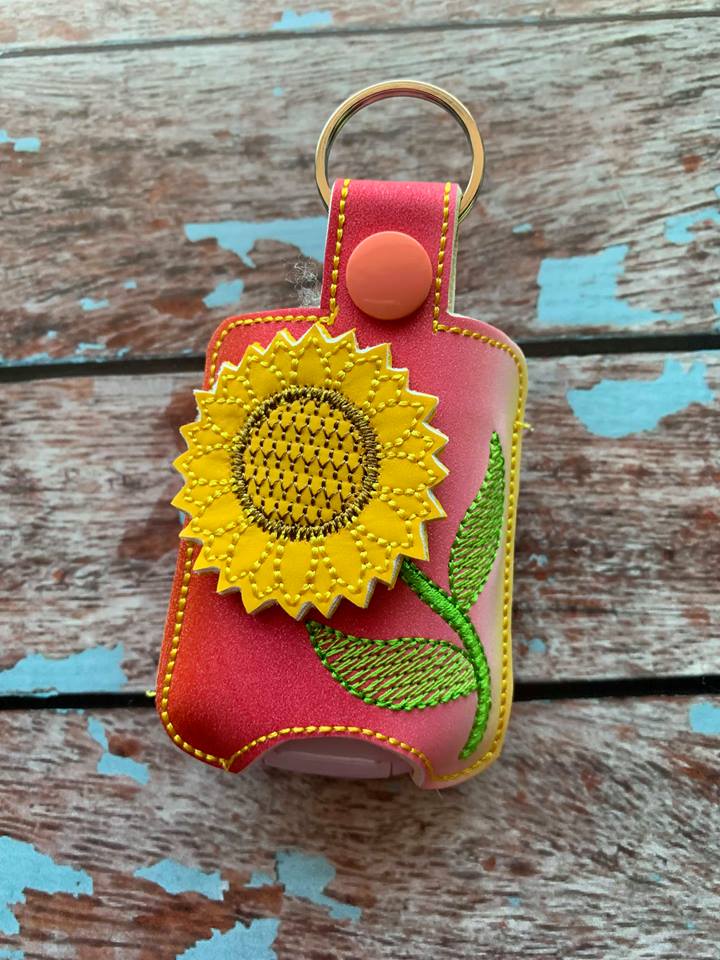 3D Sunflower Sanitizer Holders 4x4 and 5x7 included- Embroidery Design - DIGITAL Embroidery DESIGN