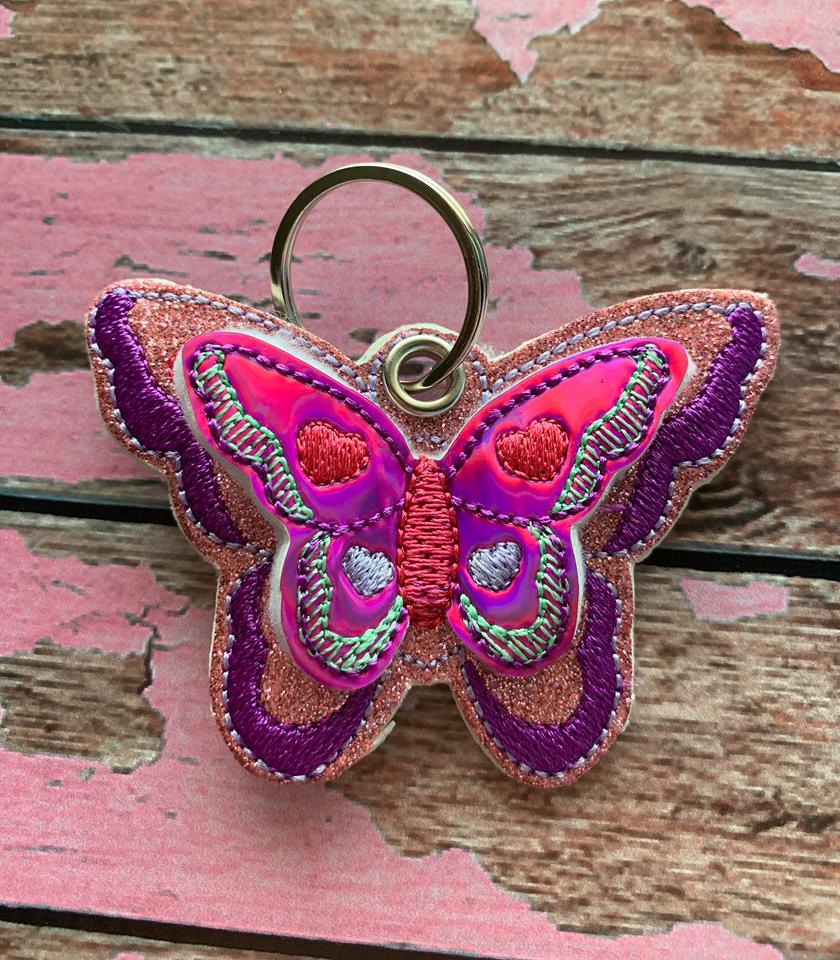 3D Butterfly Fobs- 4x4 and 5x7 grouped- Embroidery Design - DIGITAL Embroidery DESIGN