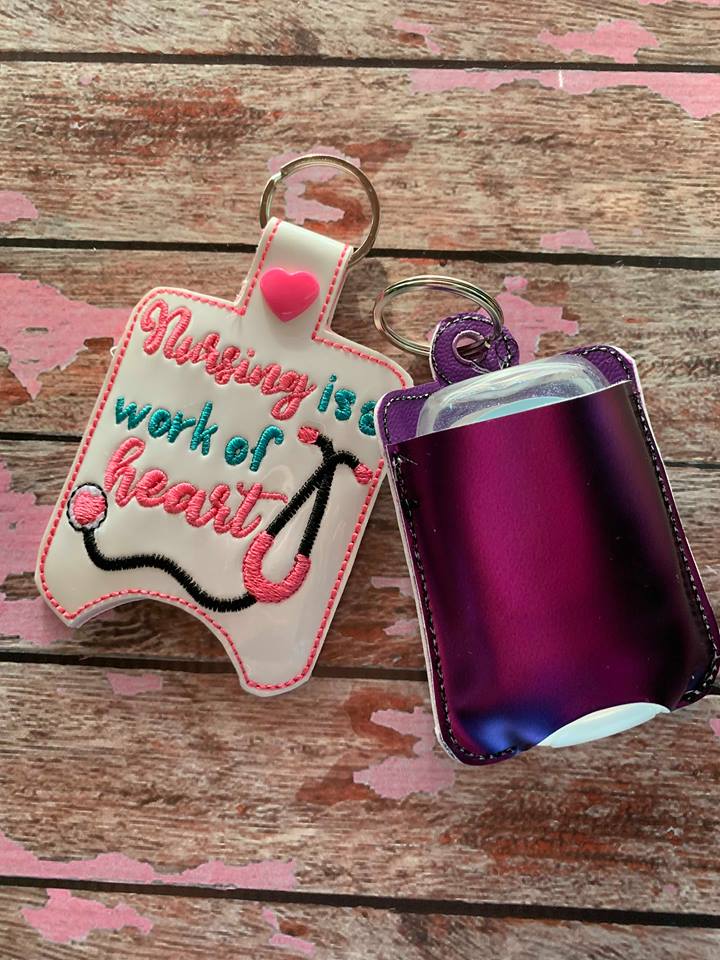 Nursing is a work of heart Sanitizer Holders - Embroidery Design - DIGITAL Embroidery DESIGN