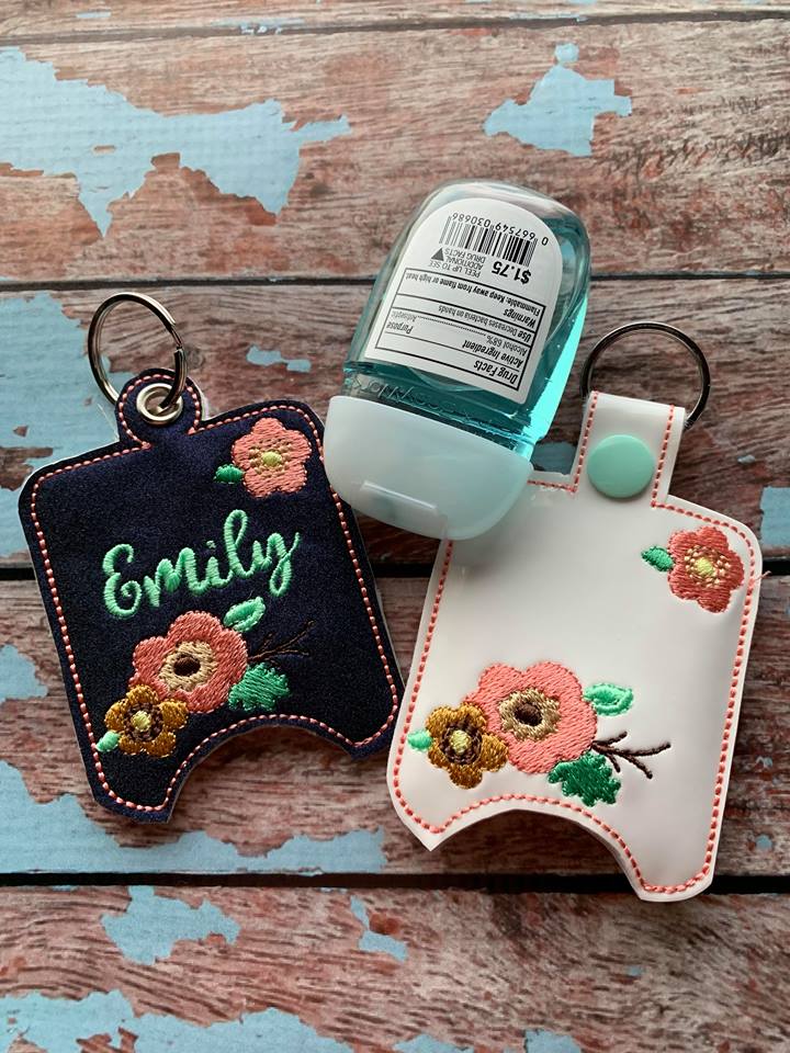 Floral Sanitizer Holders - Embroidery Design - DIGITAL Embroidery DESIGN