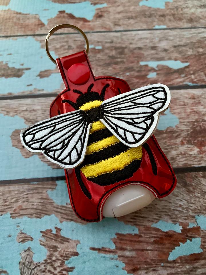 3D Bee Sanitizer Holders 4x4 and 5x7 included- Embroidery Design - DIGITAL Embroidery DESIGN