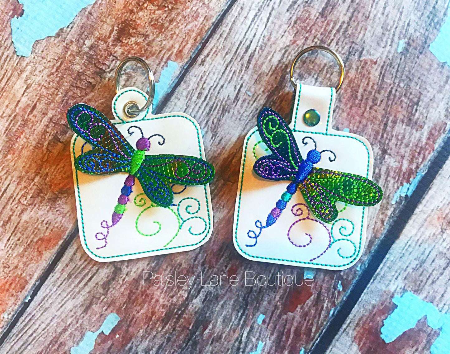 3D Dragonfly Fobs- 4x4 and 5x7 grouped- Embroidery Design - DIGITAL Embroidery DESIGN