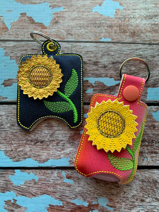 3D Sunflower Sanitizer Holders 4x4 and 5x7 included- Embroidery Design - DIGITAL Embroidery DESIGN