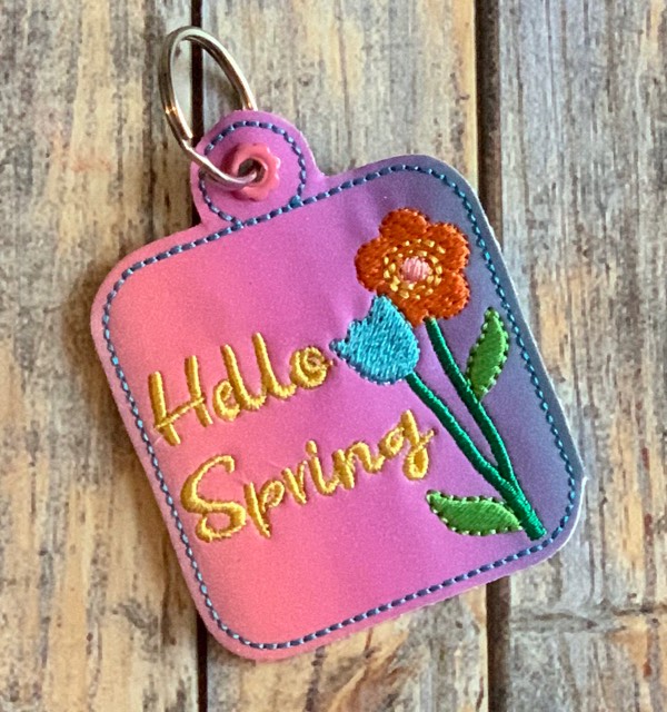 Hello Spring Fobs - Embroidery Design - DIGITAL Embroidery DESIGN
