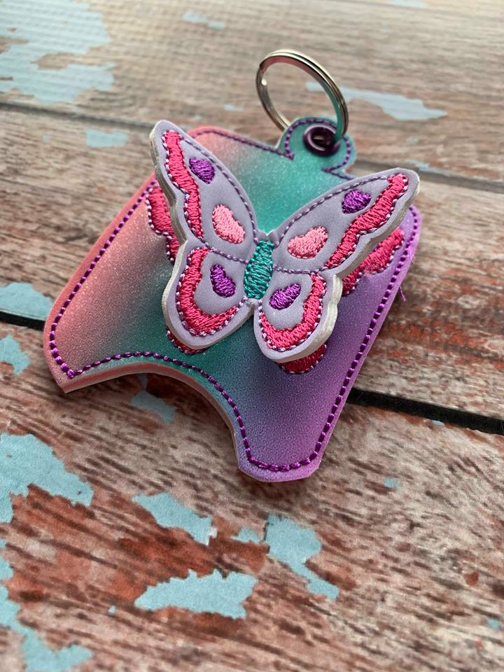 3D Butterfly Sanitizer Holders 4x4 and 5x7 included- Embroidery Design - DIGITAL Embroidery DESIGN