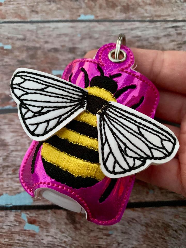 3D Bee Sanitizer Holders 4x4 and 5x7 included- Embroidery Design - DIGITAL Embroidery DESIGN