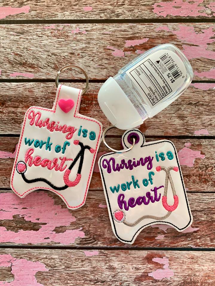 Nursing is a work of heart Sanitizer Holders - Embroidery Design - DIGITAL Embroidery DESIGN