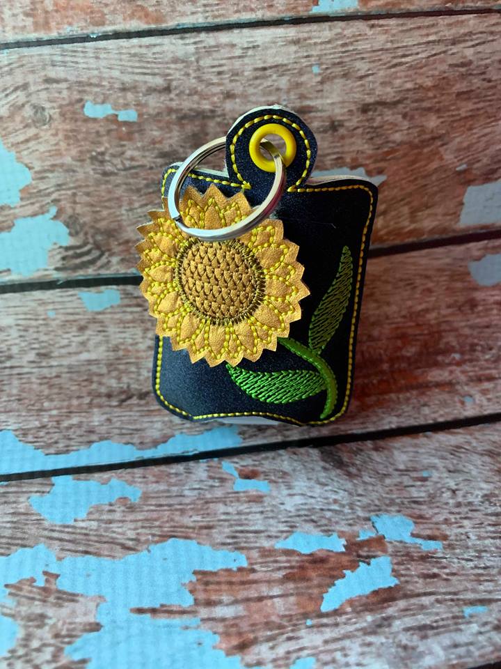 3D Sunflower Sanitizer Holders 4x4 and 5x7 included- Embroidery Design - DIGITAL Embroidery DESIGN
