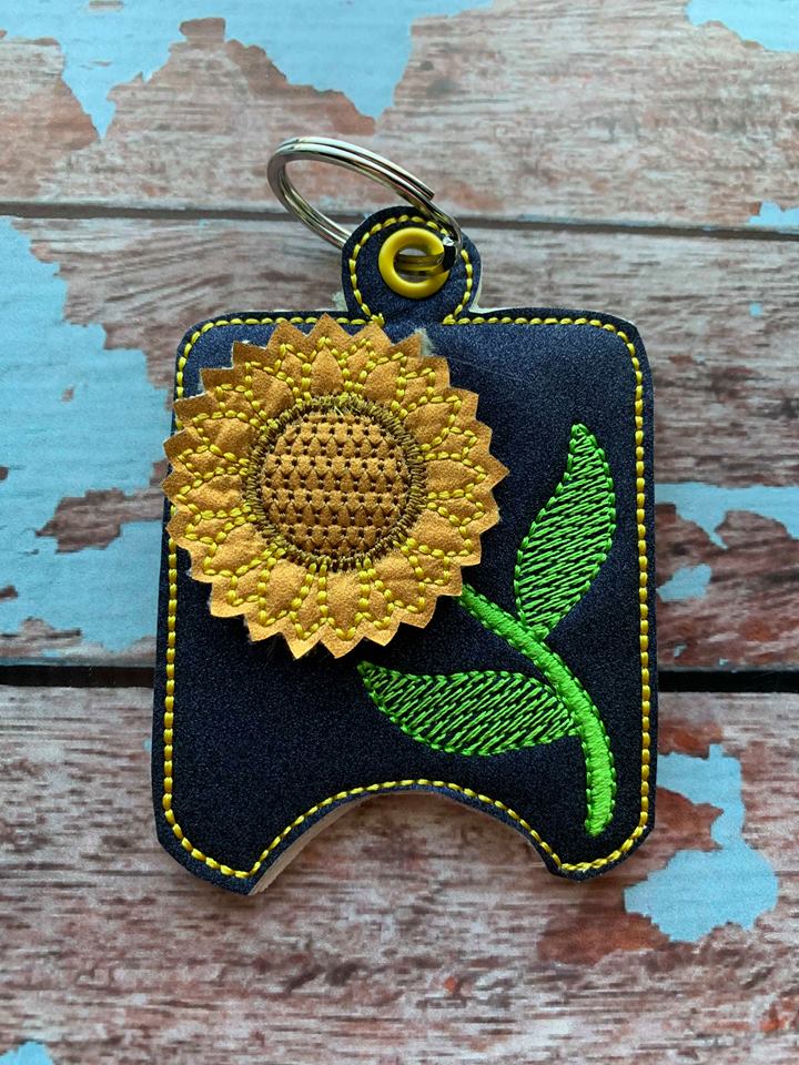 3D Sunflower Sanitizer Holders 4x4 and 5x7 included- Embroidery Design - DIGITAL Embroidery DESIGN