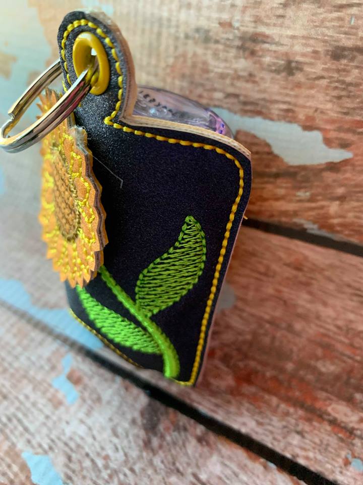3D Sunflower Sanitizer Holders 4x4 and 5x7 included- Embroidery Design - DIGITAL Embroidery DESIGN