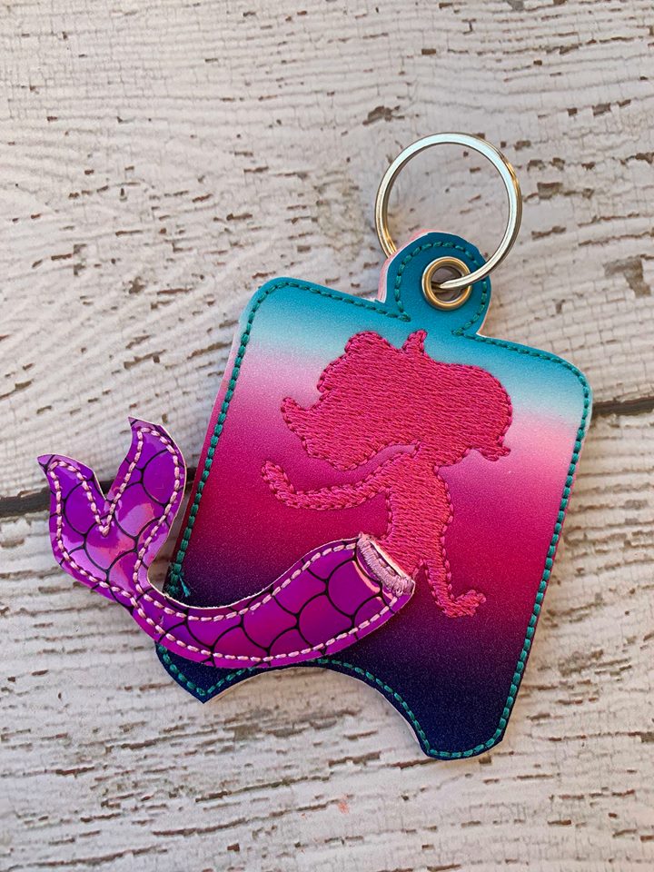 3D Mermaid Sanitizer Holders 4x4 and 5x7 included- Embroidery Design - DIGITAL Embroidery DESIGN