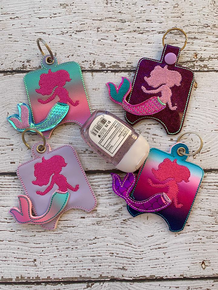 3D Mermaid Sanitizer Holders 4x4 and 5x7 included- Embroidery Design - DIGITAL Embroidery DESIGN