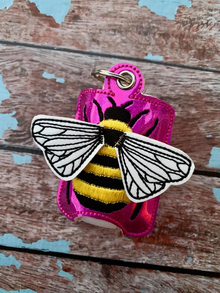 3D Bee Sanitizer Holders 4x4 and 5x7 included- Embroidery Design - DIGITAL Embroidery DESIGN