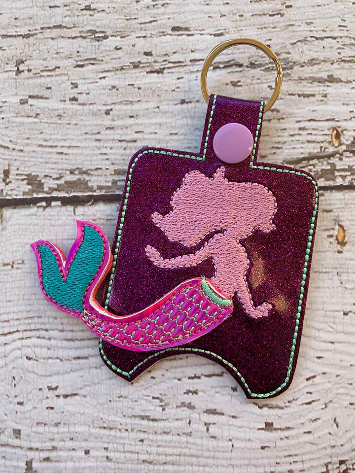 3D Mermaid Sanitizer Holders 4x4 and 5x7 included- Embroidery Design - DIGITAL Embroidery DESIGN
