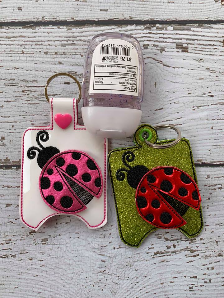 3D Ladybug Sanitizer Holders 4x4 and 5x7 included- Embroidery Design - DIGITAL Embroidery DESIGN