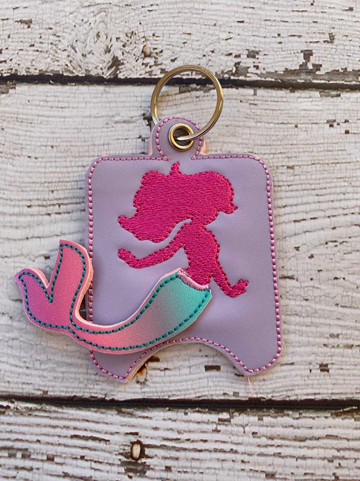 3D Mermaid Sanitizer Holders 4x4 and 5x7 included- Embroidery Design - DIGITAL Embroidery DESIGN