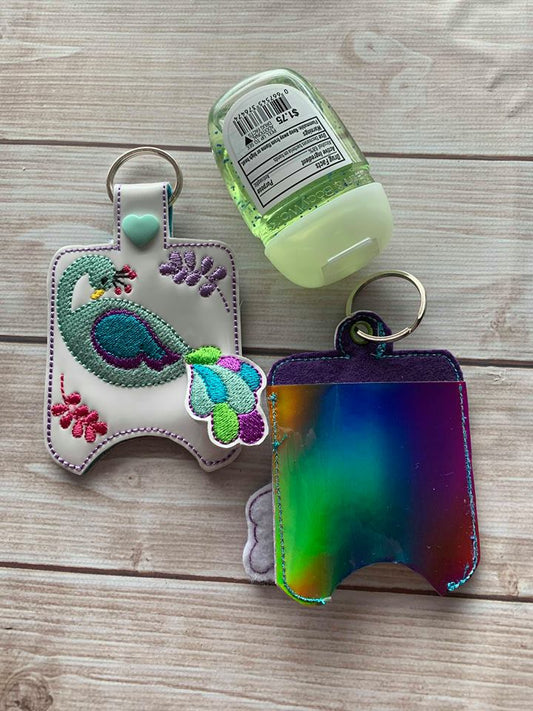 3D Peacock Sanitizer Holders 4x4 and 5x7 included- Embroidery Design - DIGITAL Embroidery DESIGN