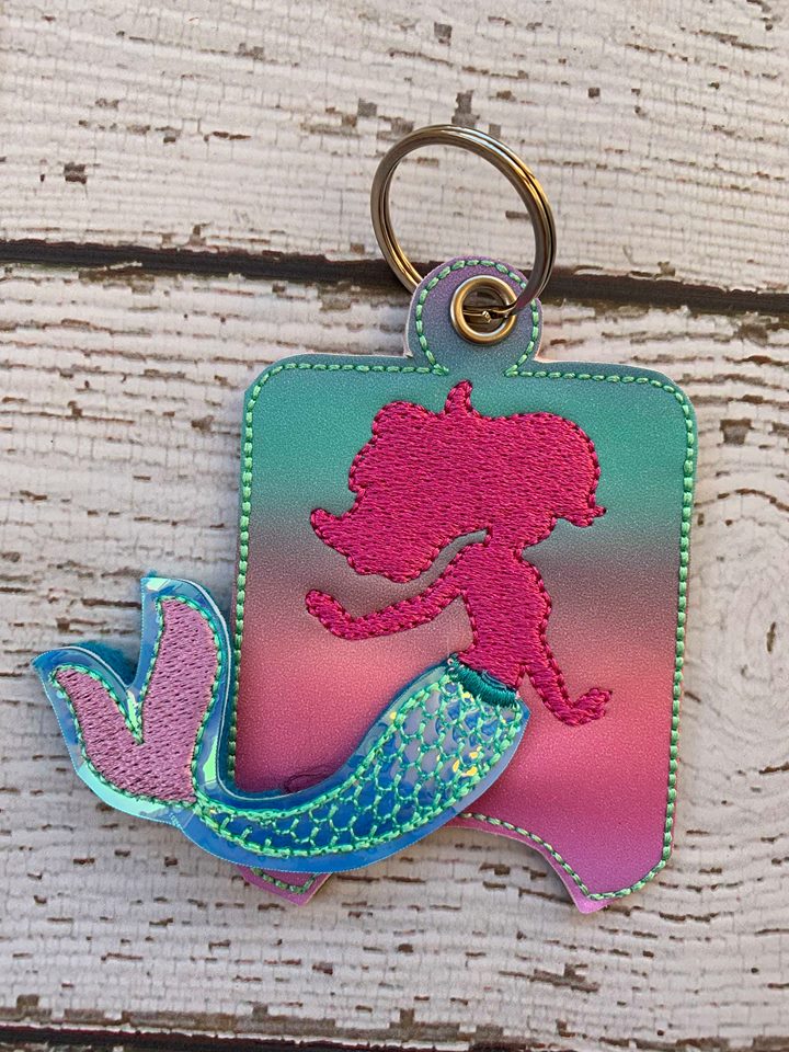 3D Mermaid Sanitizer Holders 4x4 and 5x7 included- Embroidery Design - DIGITAL Embroidery DESIGN