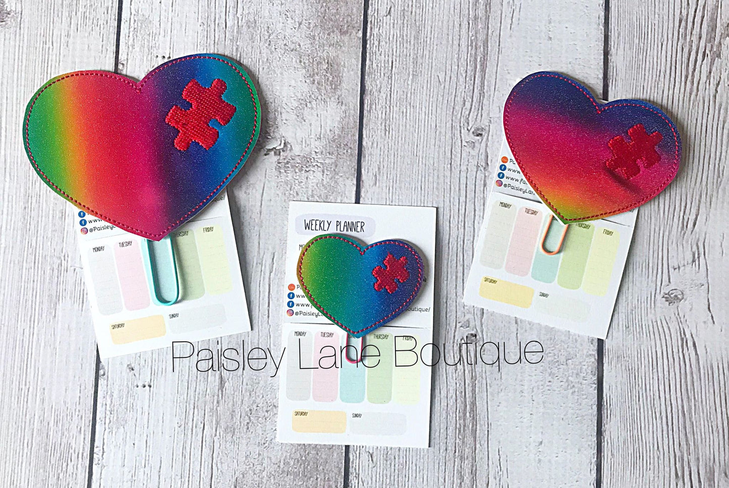Puzzle Piece Heart Felties - 3 sizes- Digital Embroidery Design