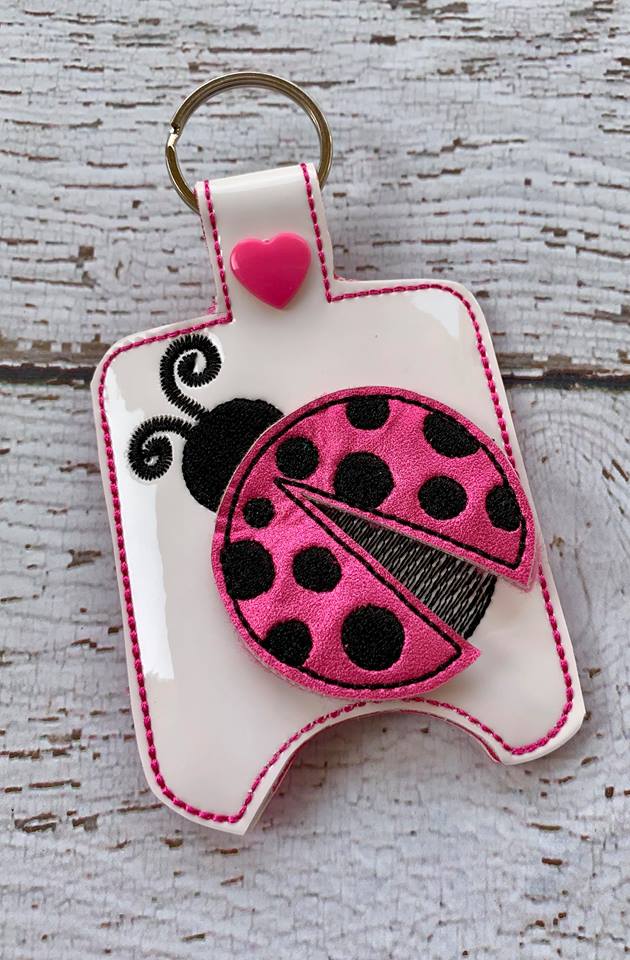 3D Ladybug Sanitizer Holders 4x4 and 5x7 included- Embroidery Design - DIGITAL Embroidery DESIGN