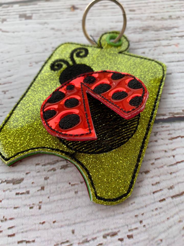 3D Ladybug Sanitizer Holders 4x4 and 5x7 included- Embroidery Design - DIGITAL Embroidery DESIGN