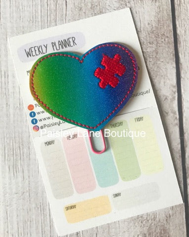 Puzzle Piece Heart Felties - 3 sizes- Digital Embroidery Design