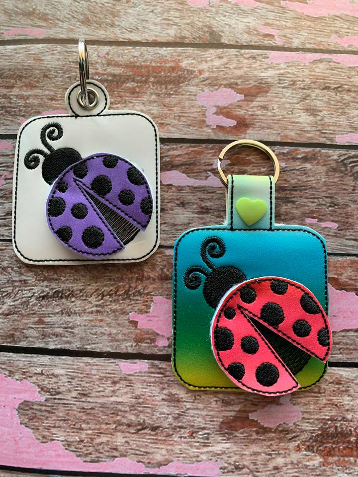3D Ladybug Fobs- 4x4 and 5x7 grouped- Embroidery Design - DIGITAL Embroidery DESIGN