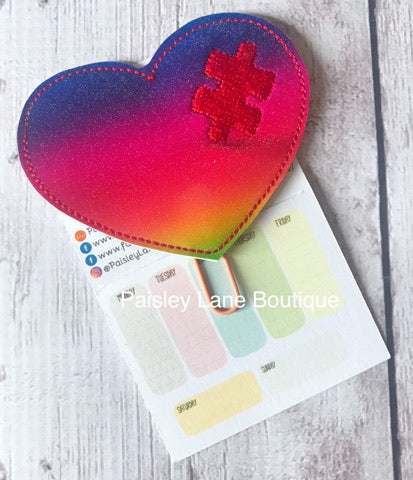 Puzzle Piece Heart Felties - 3 sizes- Digital Embroidery Design