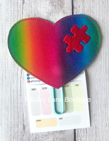 Puzzle Piece Heart Felties - 3 sizes- Digital Embroidery Design