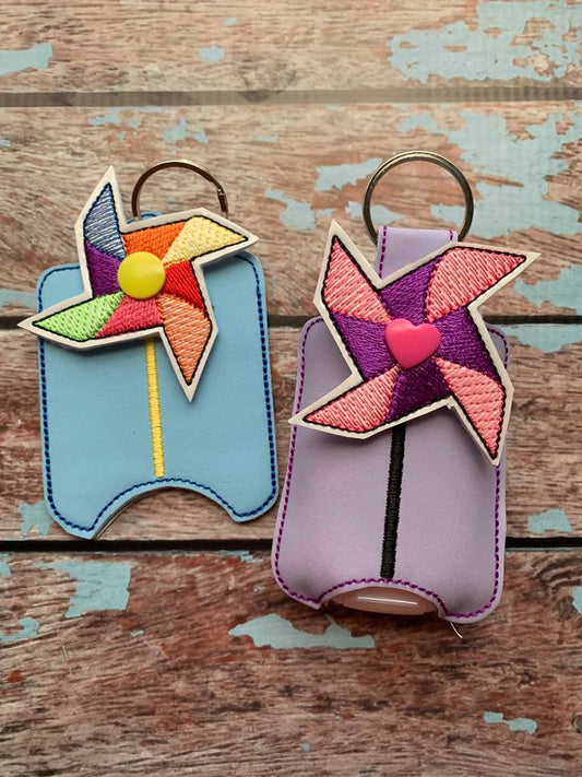 3D Pinwheel Sanitizer Holders 4x4 and 5x7 included- DIGITAL Embroidery DESIGN