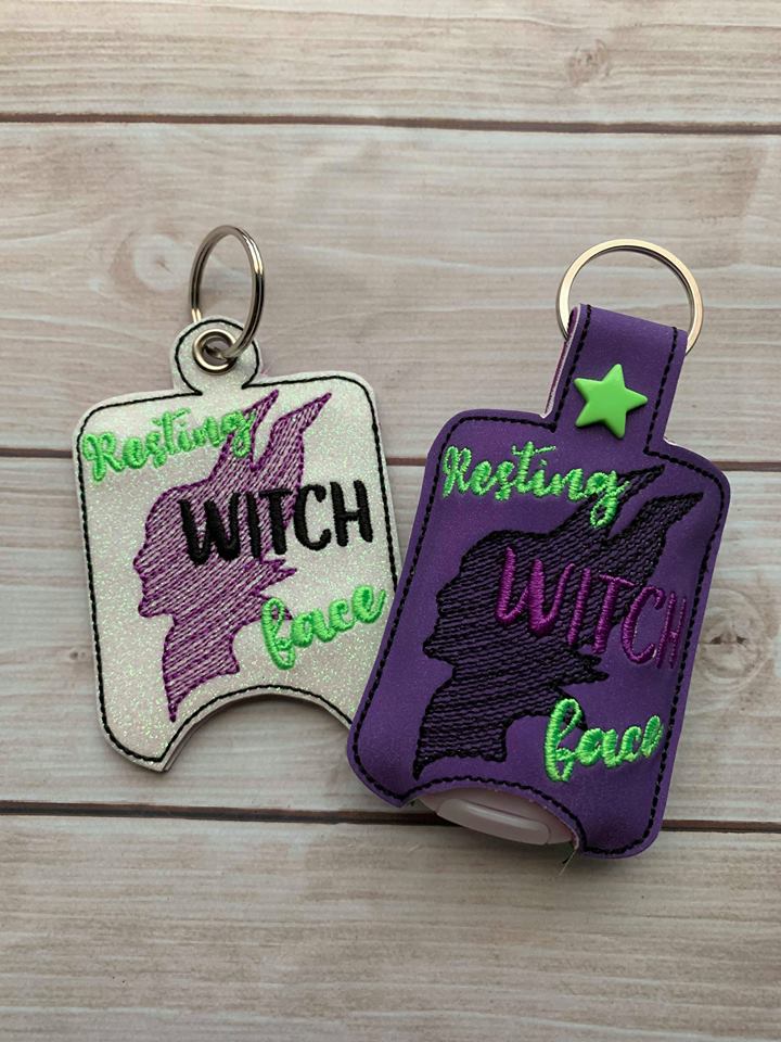 Resting Witch Face Sanitizer Holders - Embroidery Design - DIGITAL Embroidery DESIGN