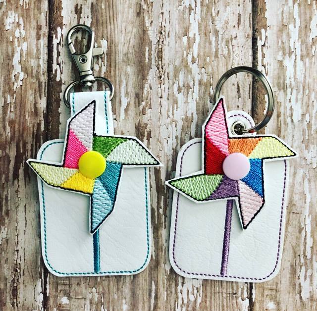 3D Pinwheel Fobs- 4x4 and 5x7 grouped- DIGITAL Embroidery DESIGN
