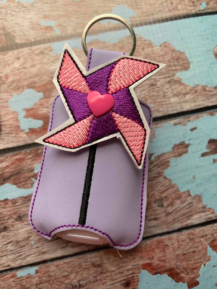 3D Pinwheel Sanitizer Holders 4x4 and 5x7 included- DIGITAL Embroidery DESIGN