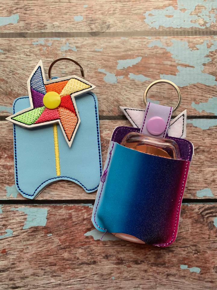 3D Pinwheel Sanitizer Holders 4x4 and 5x7 included- DIGITAL Embroidery DESIGN