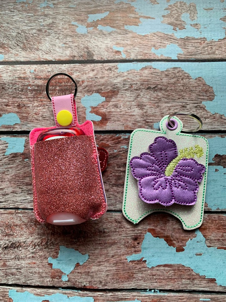 3D Hibiscus Flower Sanitizer Holders 4x4 and 5x7 included- DIGITAL Embroidery DESIGN