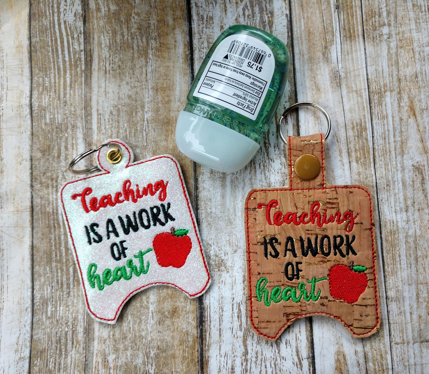 Teaching is a Work of Heart Sanitizer Holders - DIGITAL Embroidery DESIGN